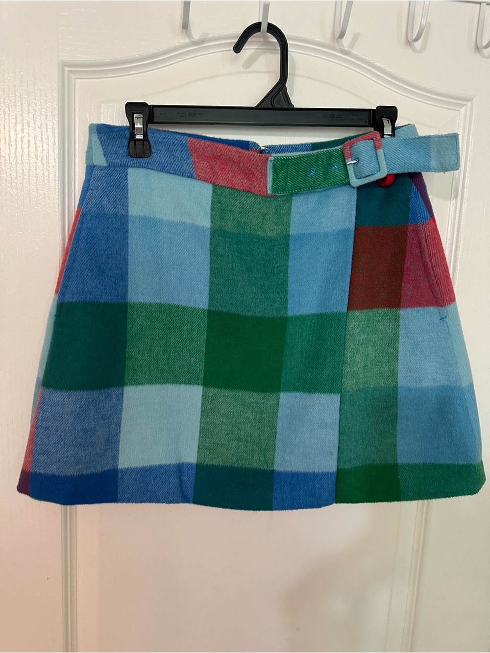 NWT Free Assembly Plaid Belted Mini Skirt Size 2